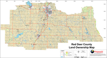 Red Deer County Map Map World.ca - Product Info