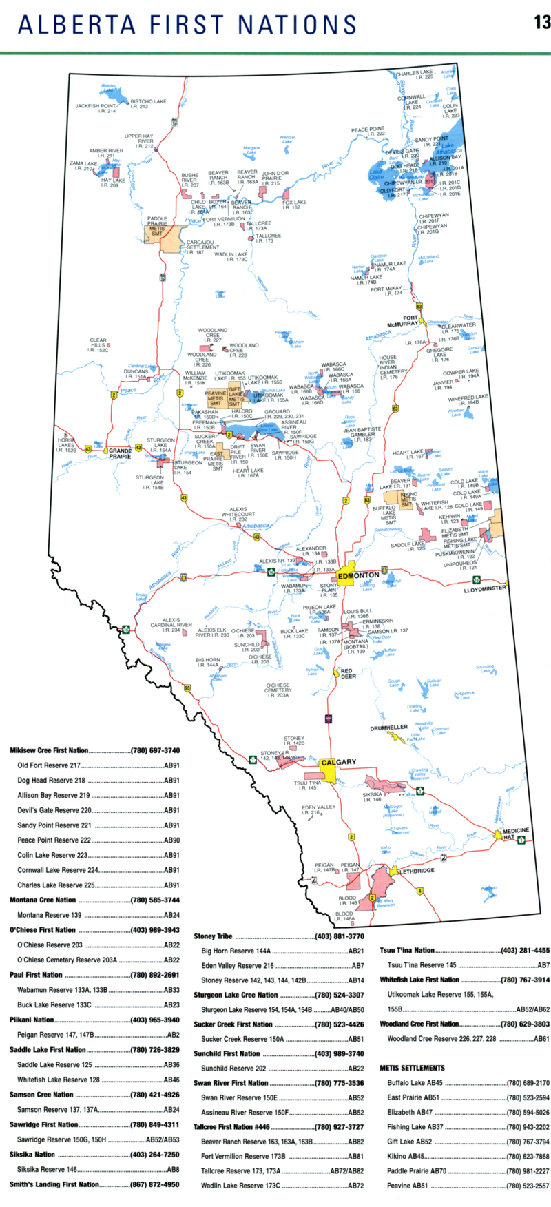 Reserves In Alberta Map Location Notes For "On The Path Of Friendship"